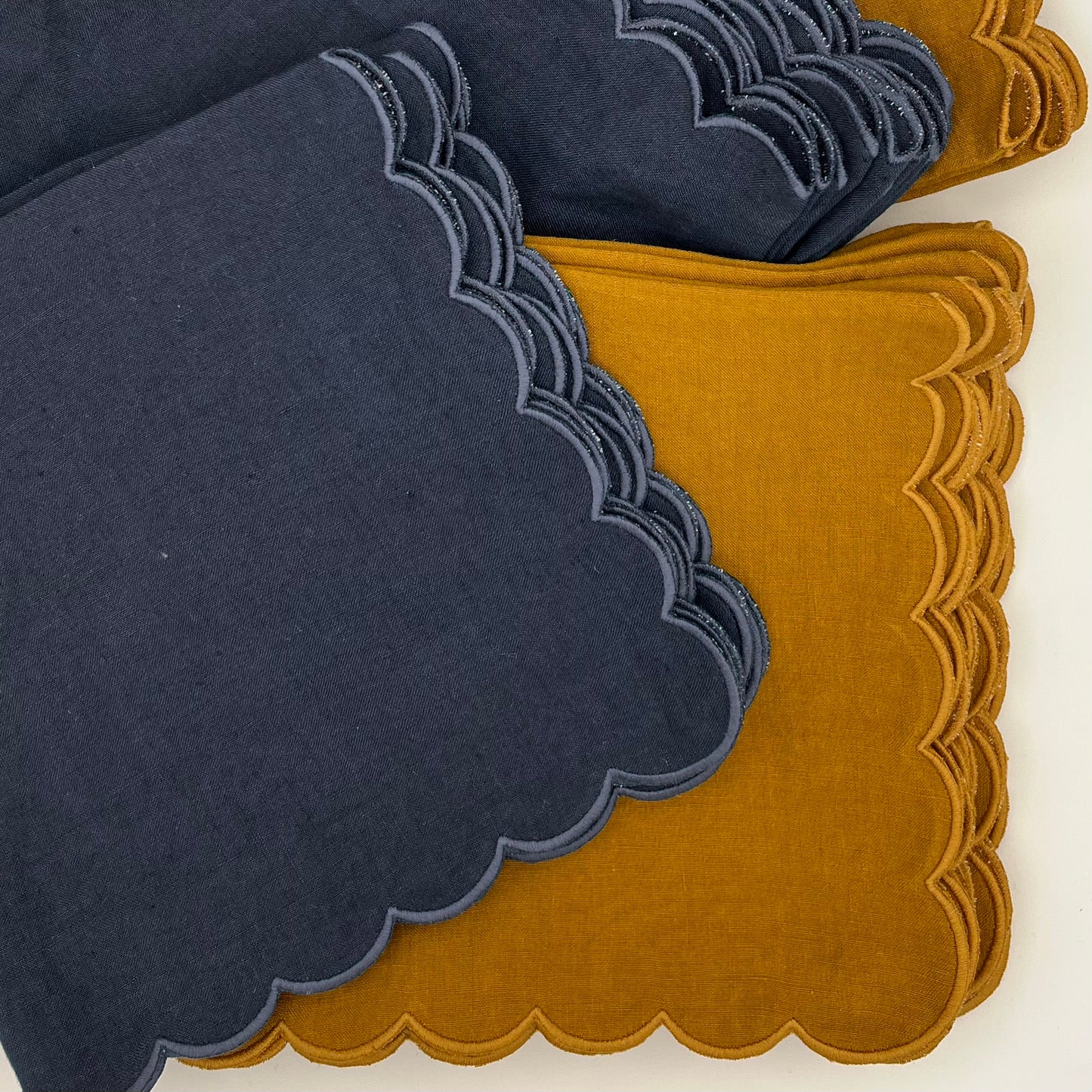 scalloped napkin, set of 4