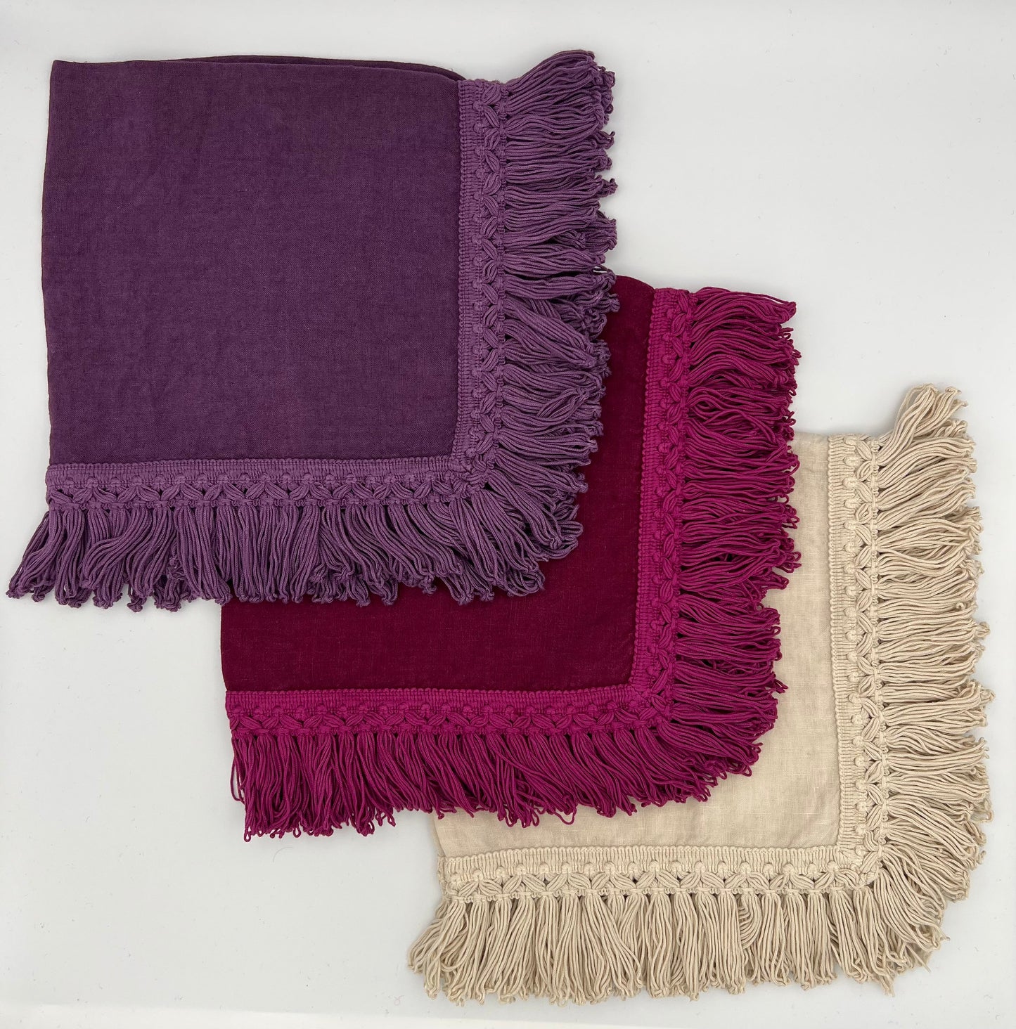 napkin with long fringe, archive colours