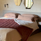 velvet quilt with box stitch