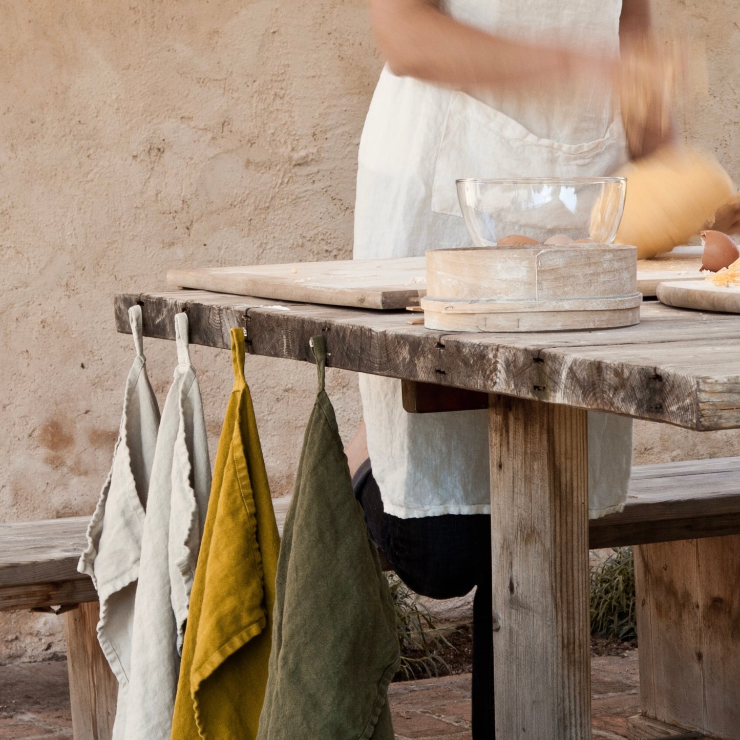 dishcloth in heavy linen with loop