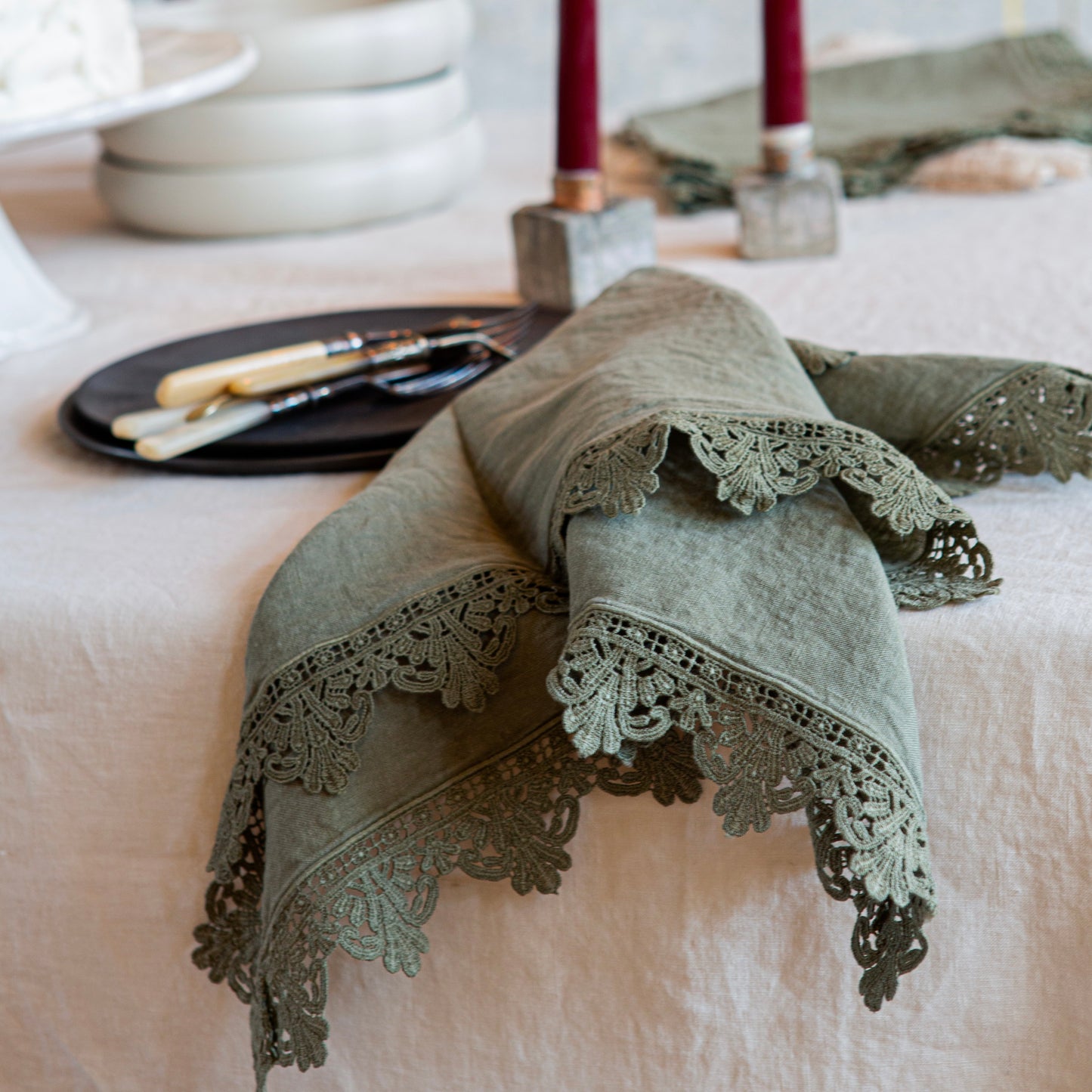 napkin with Sicily lace, set of 4