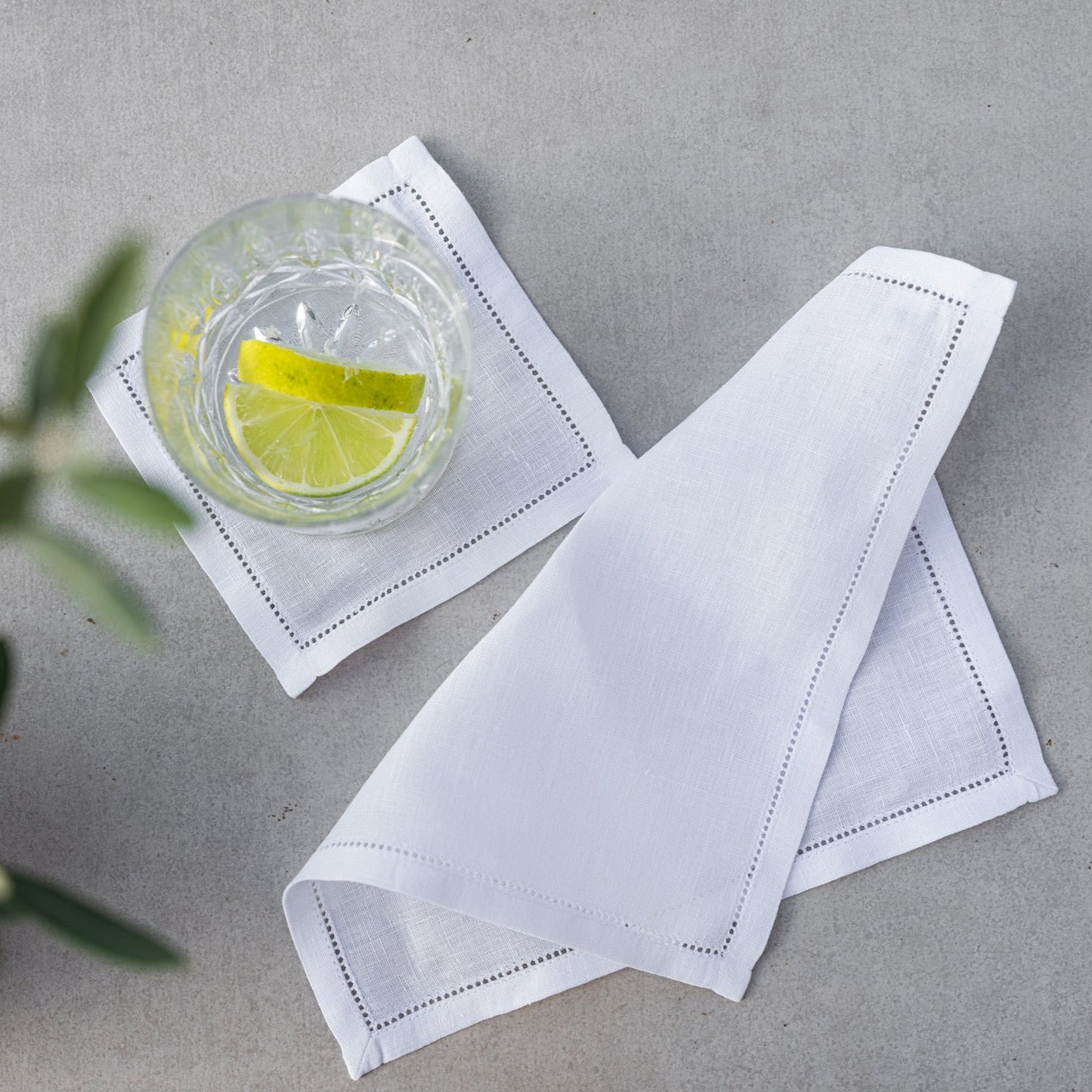coaster with hemstitch