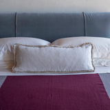 bed cover with sewing in contrasting colours in heavy linen, archive sale