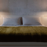 velvet and natural linen blanket
