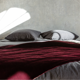 velvet and natural linen blanket