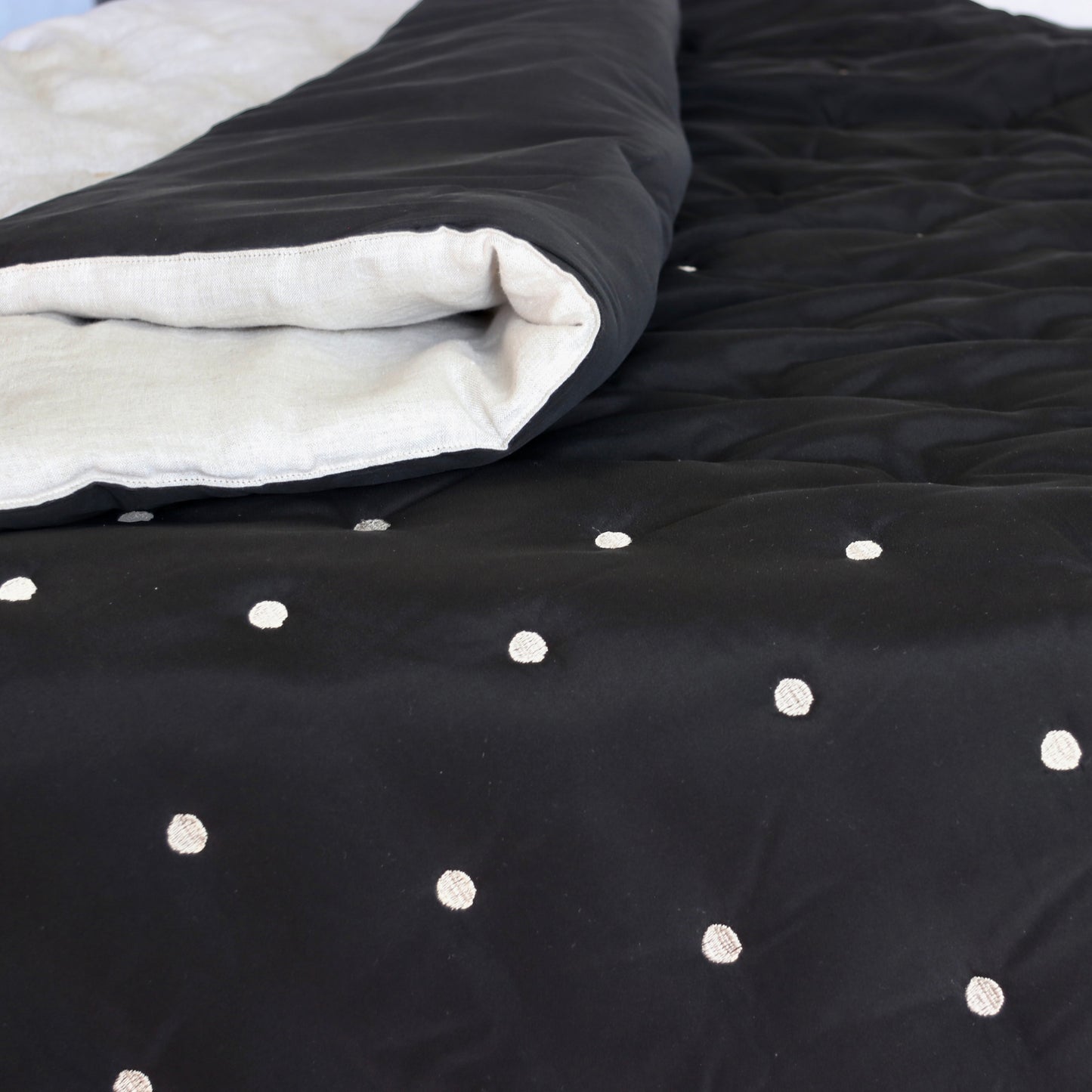 silk and linen quilt, sample item