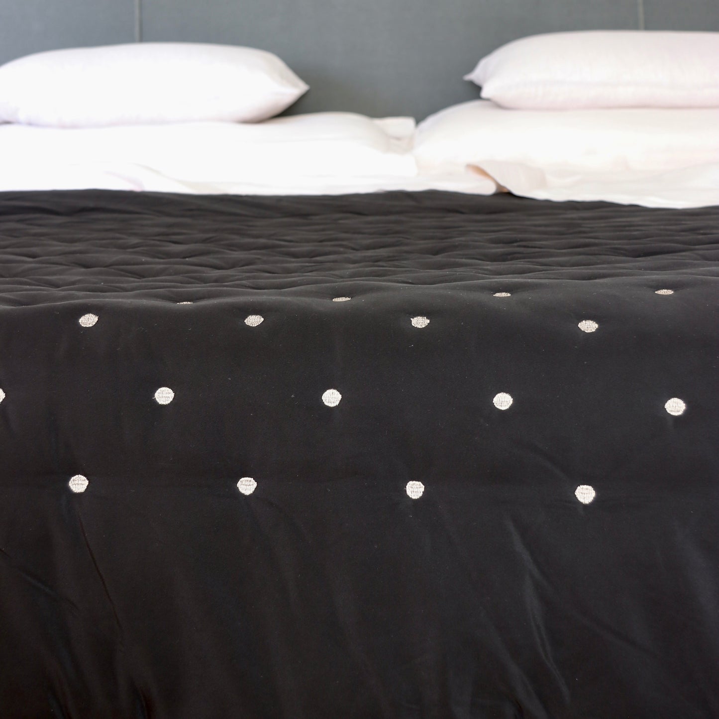 silk and linen quilt, sample item