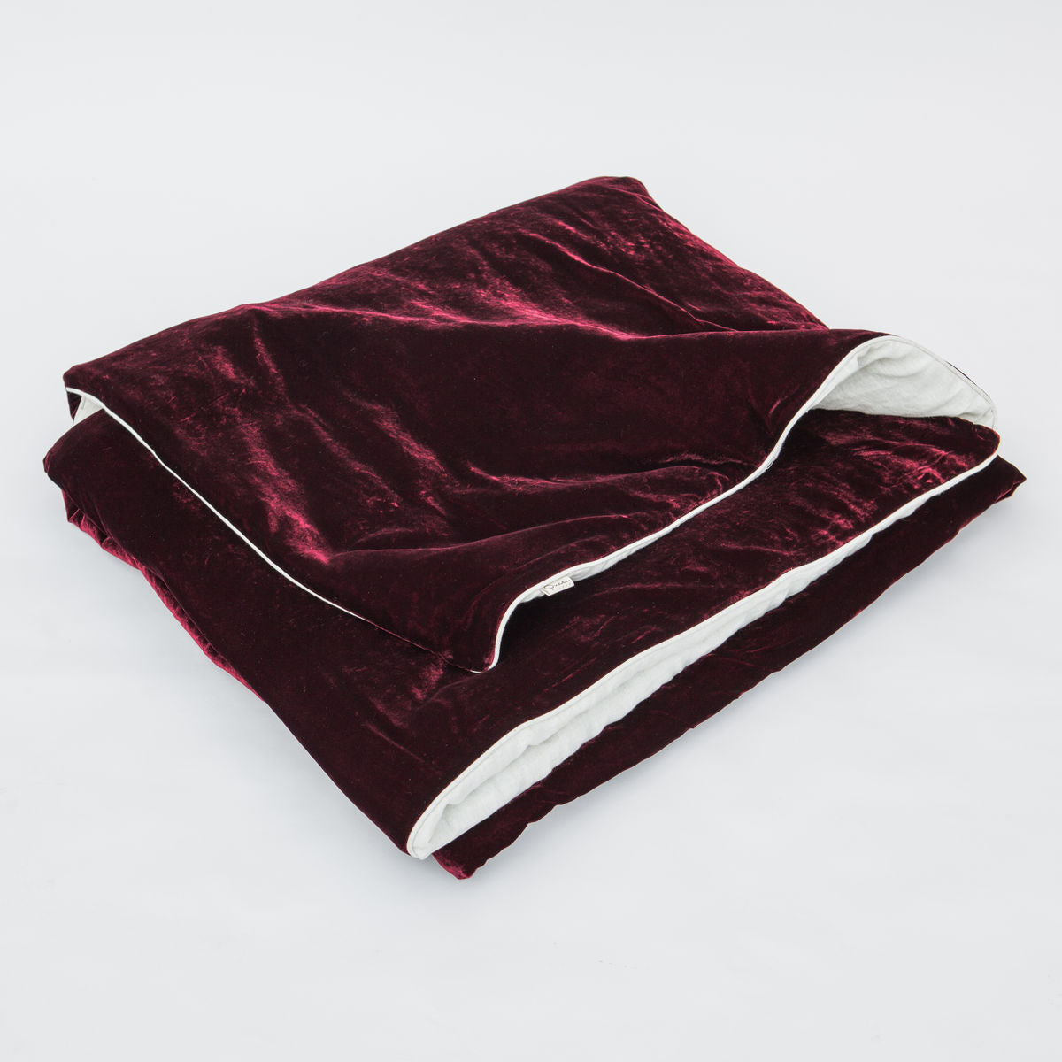 velvet and natural linen blanket, sample item