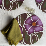 round placemat cover with floral pattern