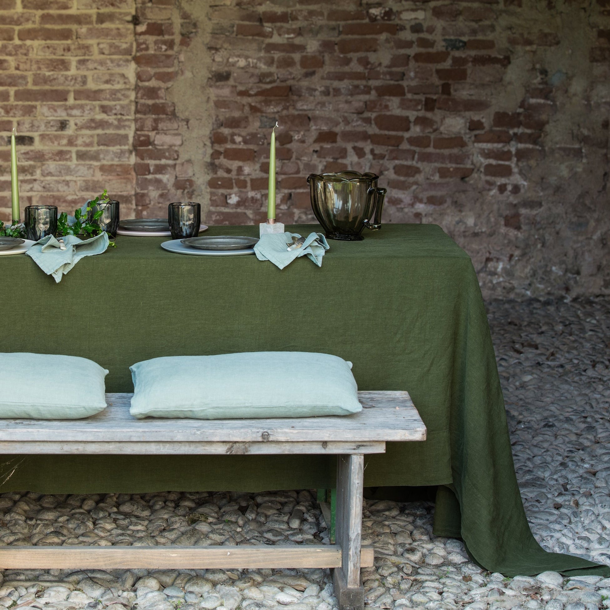 Once Milano | Tablecloth with large border (Natural Color) (Large)