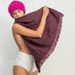towels with long fringe on both ends, sample item