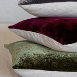 velvet and linen cushion