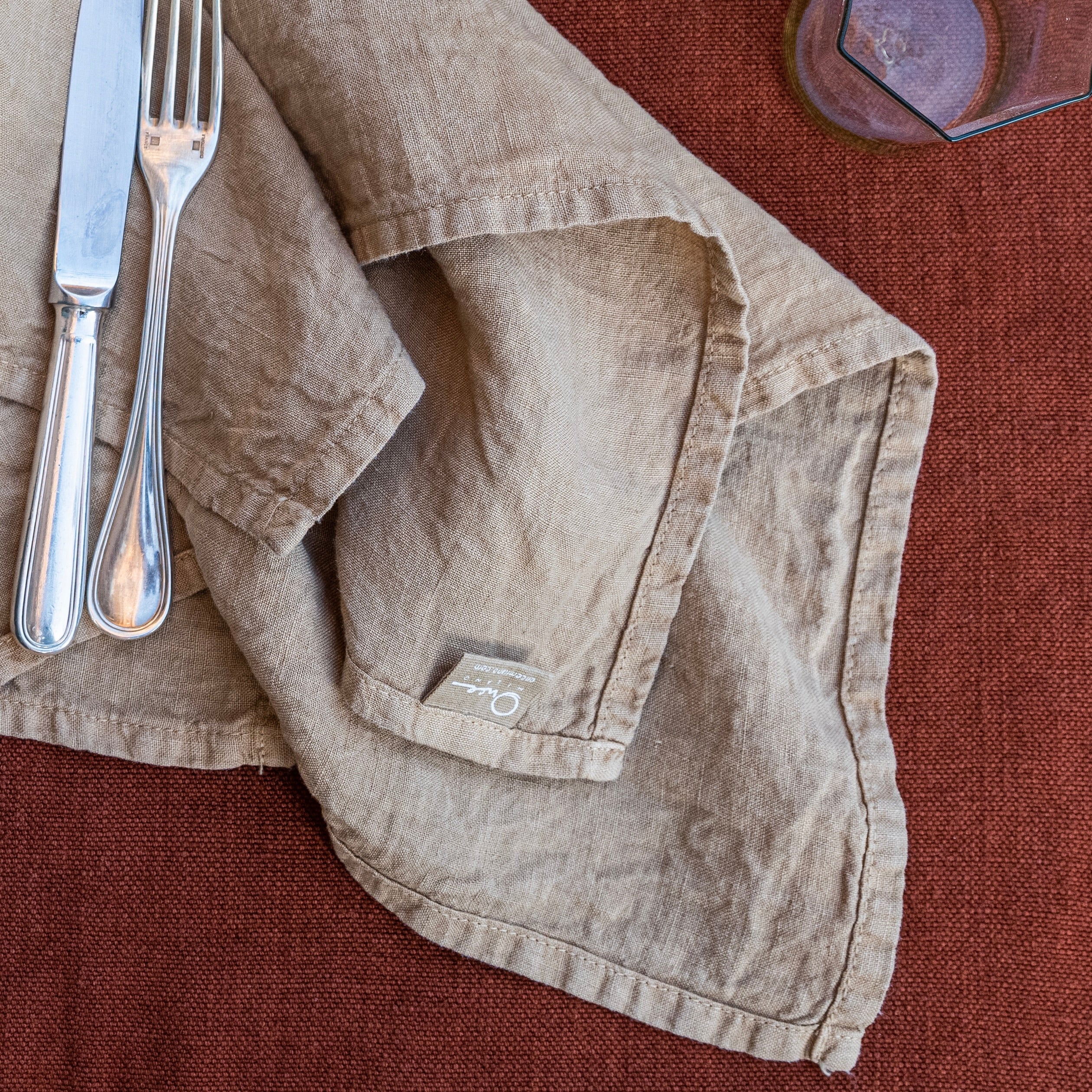 napkins in light linen, set of 4 natural