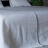 bed cover with contrasting piping in heavy canvas linen, archive sale