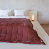 LIMITED EDITION  light velvet quilt with box stitch