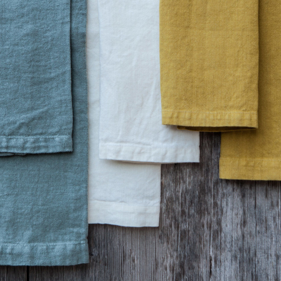 towels in heavy linen, archive colours
