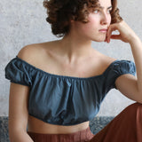 st tropez top in silk and cotton mix