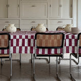 tablecloth with brick pattern