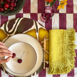 round placemat cover with floral pattern