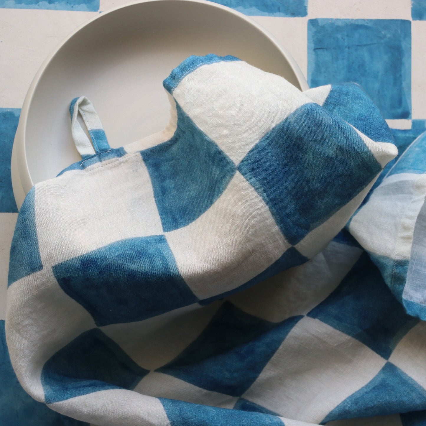 special edition - dishcloth with chess printed pattern