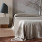 bed cover with sewing in upholstery fine linen