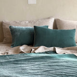 Velvet linen blanket with piping & cushion case set, BLACK FRIDAY SALE