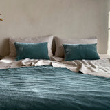 Velvet linen blanket with piping & cushion case set, BLACK FRIDAY SALE