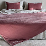 velvet and linen cushion