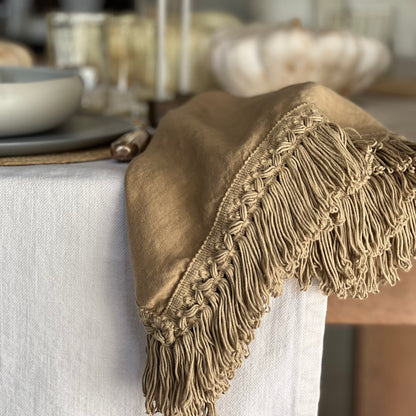 napkin with long fringe, set of 4