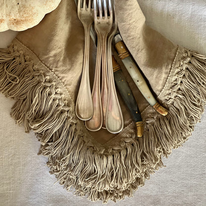 napkin with long fringe, set of 4