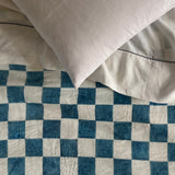 linen blanket with chess printed pattern