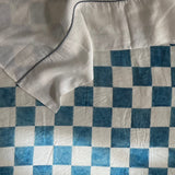 linen blanket with chess printed pattern