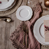 napkin with long fringe, set of 4