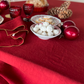 Festive Selection special edition red linen tablecloth with large border