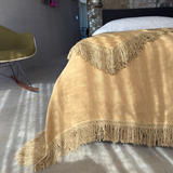 bed cover with extra long fringe
