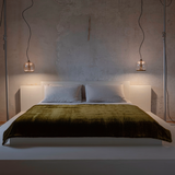 velvet and natural linen blanket