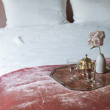 velvet and natural linen blanket