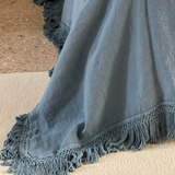 bed cover with extra long fringe