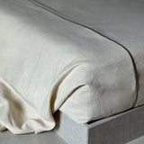 bed cover with contrasting piping in fine upholstery linen, archive sale