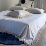 cushion case with extra long fringe