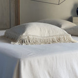 cushion case with extra long fringe