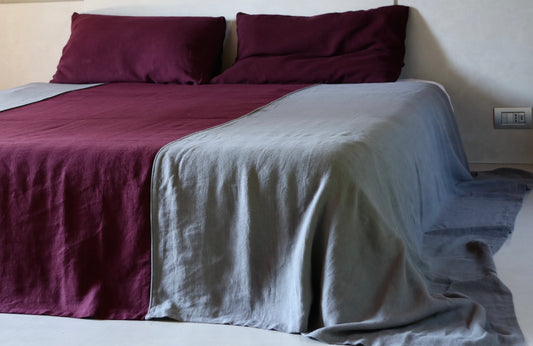 heavy linen bed cover with sewing, sample large size and colours
