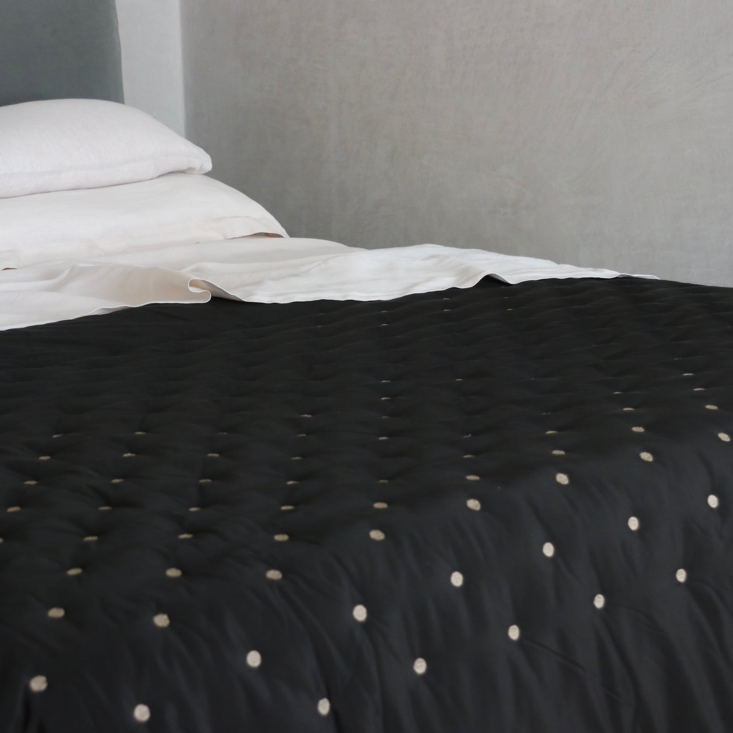 silk and linen quilt, sample item