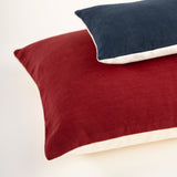 contrasting cushion case in fine upholstery linen
