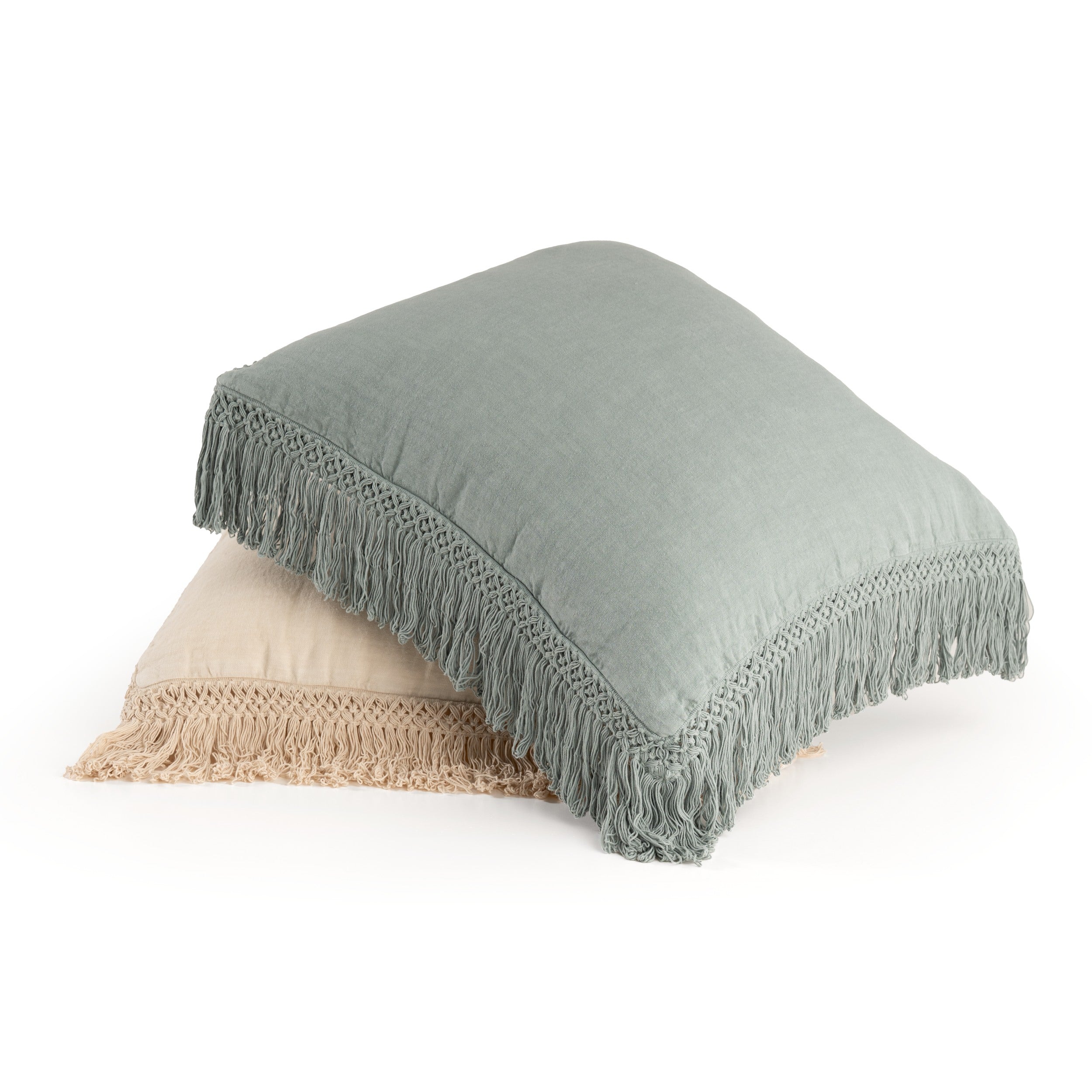 cushion case with extra long fringe