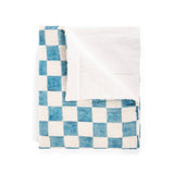 linen blanket with chess printed pattern