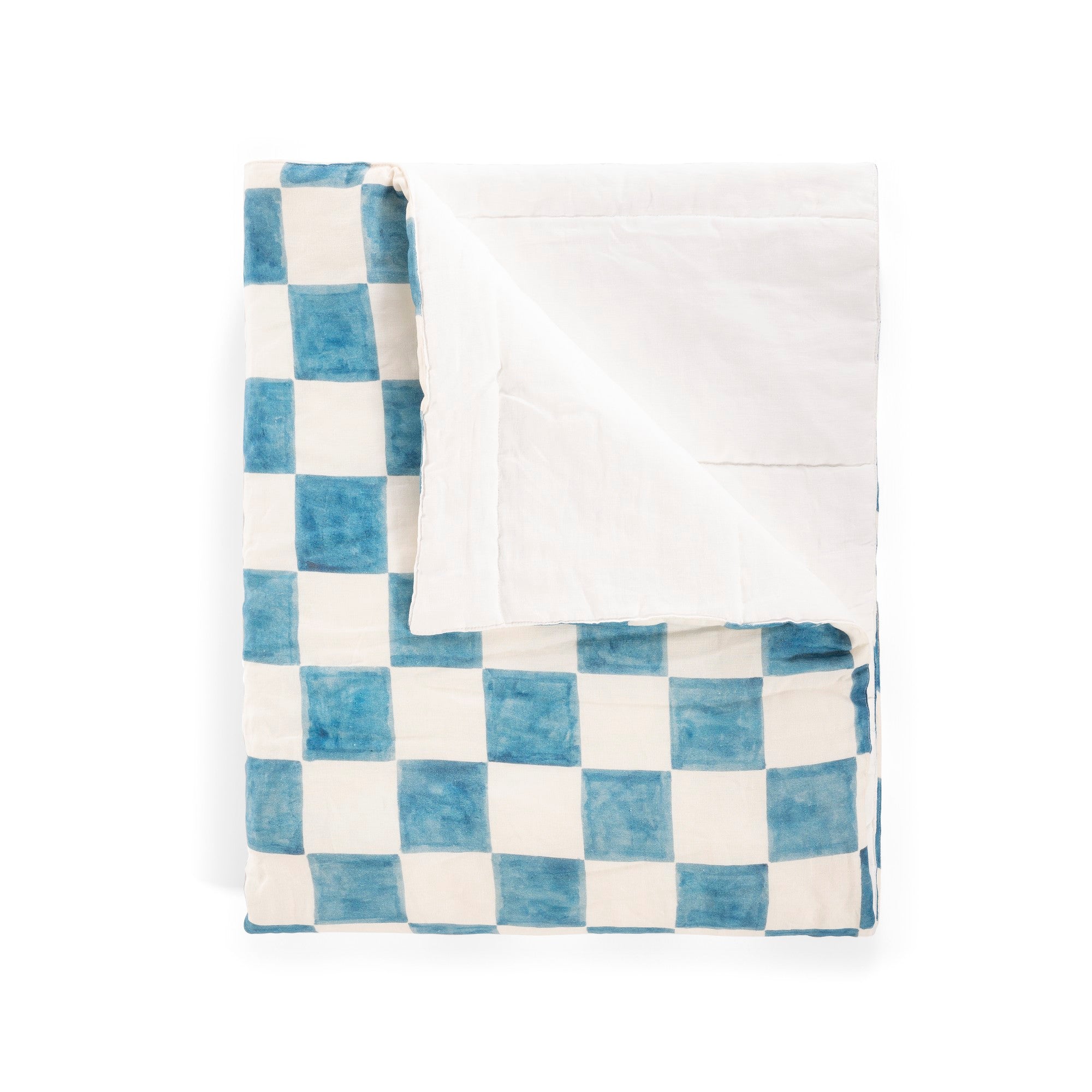 linen blanket with chess printed pattern