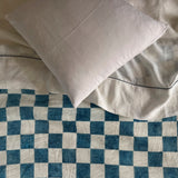 linen blanket with chess printed pattern