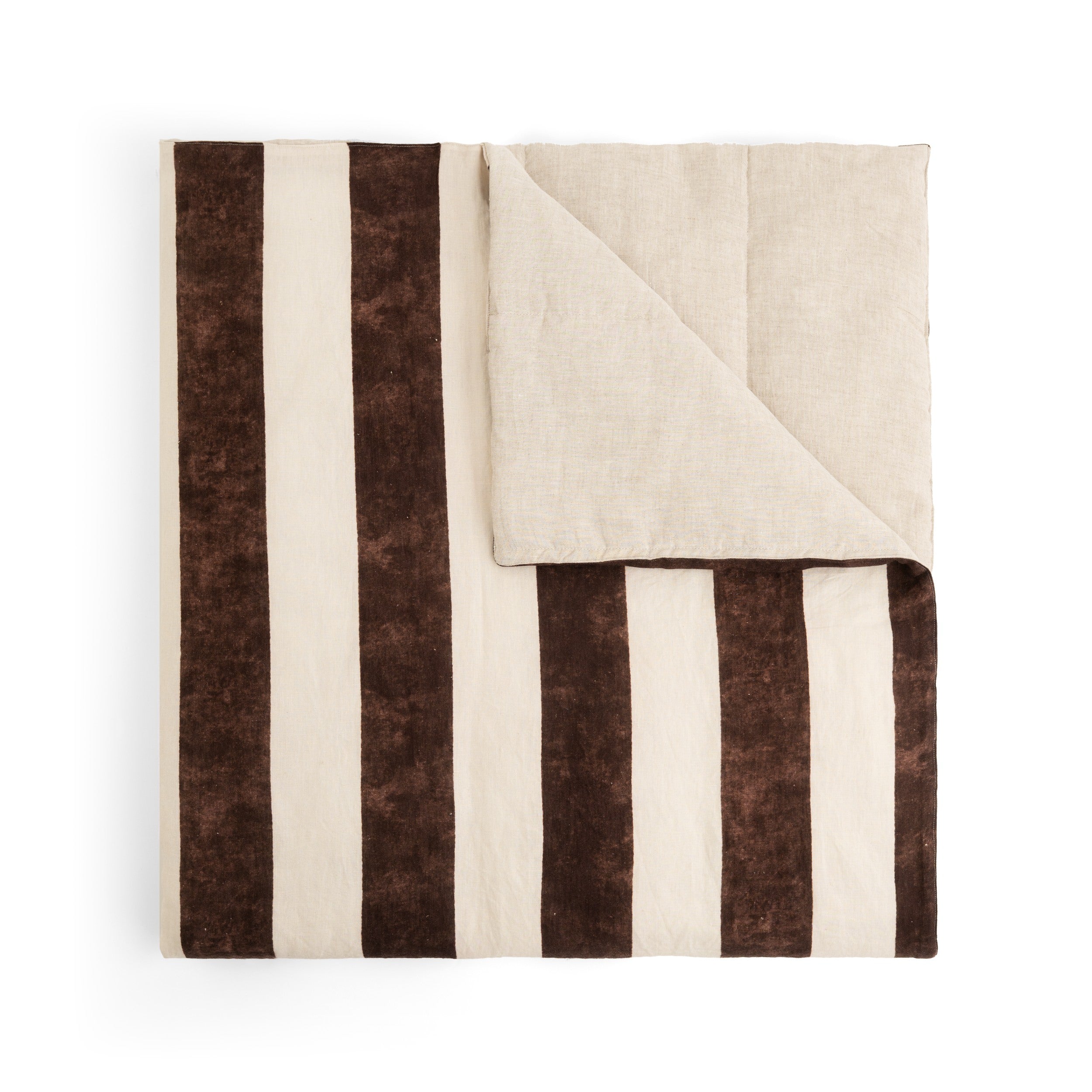 linen blanket with cabana stripes