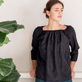 linosa top in silk and cotton mix